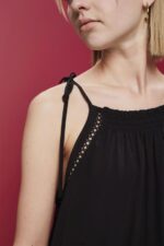 Women Esprit Black Strappy dress with smock, TENCEL Dresses XF4444202 - Image 3