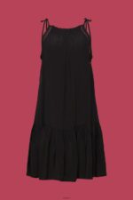 Women Esprit Black Strappy dress with smock, TENCEL Dresses XF4444202 - Image 5