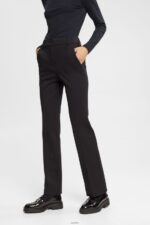 Women Esprit Black Stretchy high-rise bootcut trousers Trousers & Pants XF4444335