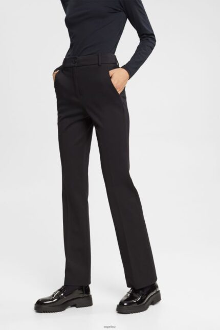 Women Esprit Black Stretchy high-rise bootcut trousers Trousers & Pants XF4444335