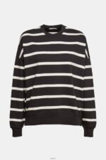 Women Esprit Black Striped sweatshirt Sweatshirts & Hoodies XF4444521 - Image 5