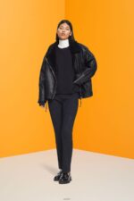 Women Esprit Black Sweatshirt with drawstring hem Sweatshirts & Hoodies XF4444401 - Image 2