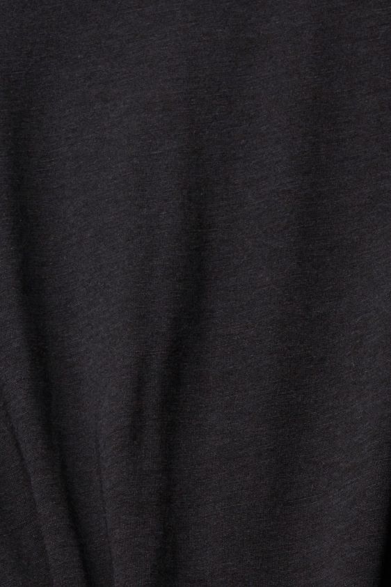 Women Esprit Black T-shirt with band collar, TENCEL T-Shirts XF4444374 - Image 4