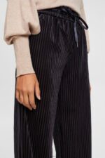 Women Esprit Black Wide fit striped joggers Joggers XF4444422 - Image 3