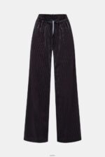 Women Esprit Black Wide fit striped joggers Joggers XF4444422 - Image 5