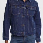 Women Esprit Blue Dark Wash Denim jacket Jackets XF4444554