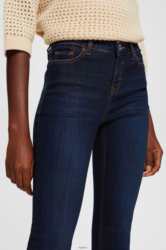 Women Esprit Blue Dark Wash High-rise skinny bootcut jeans Denim XF4444338 - Image 3