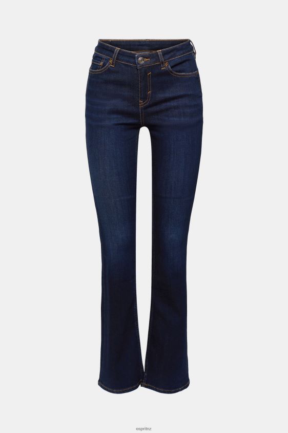 Women Esprit Blue Dark Wash High-rise skinny bootcut jeans Denim XF4444338 - Image 5
