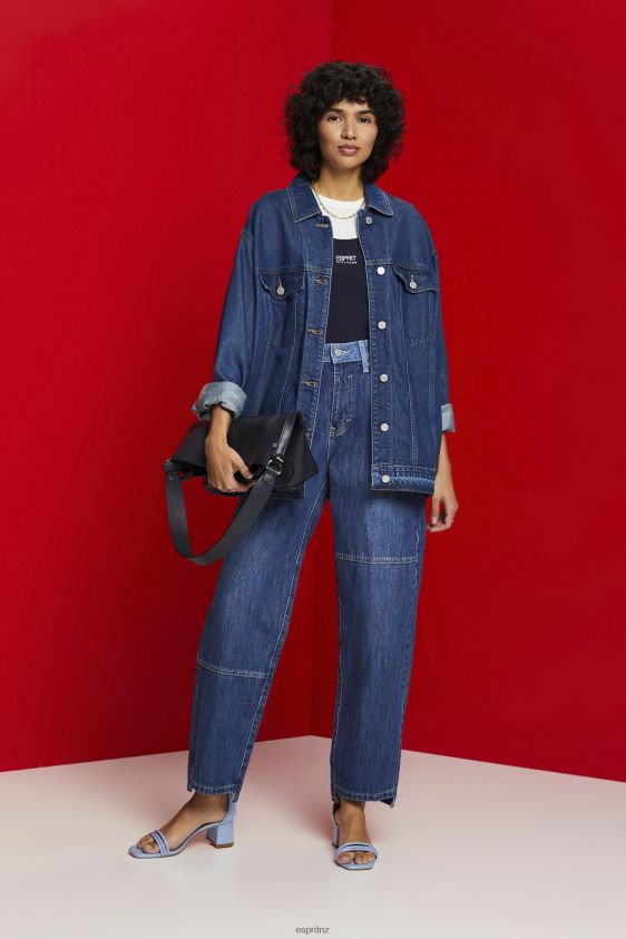 Women Esprit Blue Dark Wash Jeans in a 90s design Denim XF4444300 - Image 2