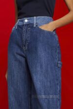 Women Esprit Blue Dark Wash Jeans in a 90s design Denim XF4444300 - Image 3