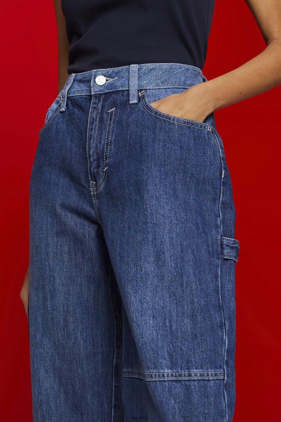 Women Esprit Blue Dark Wash Jeans in a 90s design Denim XF4444300 - Image 3