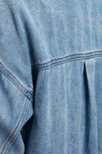 Women Esprit Blue Light Wash Casual denim shirt Shirts XF4444485 - Image 3
