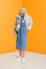 Women Esprit Blue Light Wash Denim dress with tie belt Dresses XF4444394 - Image 2