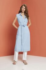 Women Esprit Blue Light Wash Dresses woven Dresses XF4444181 - Image 2
