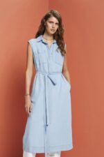 Women Esprit Blue Light Wash Dresses woven Dresses XF4444181