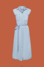 Women Esprit Blue Light Wash Dresses woven Dresses XF4444181 - Image 5
