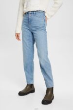 Women Esprit Blue Light Wash High-rise banana fit jeans Denim XF4444321