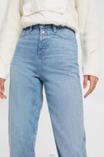 Women Esprit Blue Light Wash High-rise banana fit jeans Denim XF4444321 - Image 3