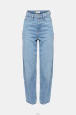 Women Esprit Blue Light Wash High-rise banana fit jeans Denim XF4444321 - Image 5