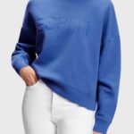 Women Esprit Blue Logo print sweatshirt Sweatshirts & Hoodies XF4444464