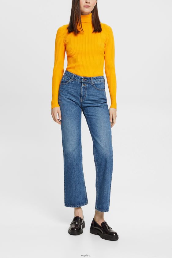 Women Esprit Blue Medium Wash Cropped flared stretch jeans Denim XF4444451 - Image 2