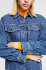 Women Esprit Blue Medium Wash Denim blouse Blouses XF4444396 - Image 3