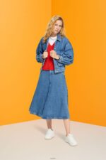 Women Esprit Blue Medium Wash Denim jacket Jackets XF4444549 - Image 2