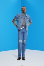 Women Esprit Blue Medium Wash Denim jacket Jackets XF4444553 - Image 2
