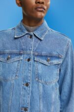 Women Esprit Blue Medium Wash Denim jacket Jackets XF4444553 - Image 3