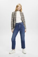 Women Esprit Blue Medium Wash High-rise dad jeans Denim XF4444314 - Image 2