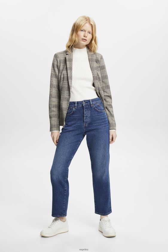 Women Esprit Blue Medium Wash High-rise dad jeans Denim XF4444314 - Image 2