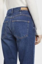 Women Esprit Blue Medium Wash High-rise dad jeans Denim XF4444314 - Image 3