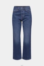 Women Esprit Blue Medium Wash High-rise dad jeans Denim XF4444314 - Image 5