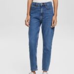 Women Esprit Blue Medium Wash High rise mom jeans Denim XF4444526