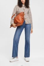 Women Esprit Blue Medium Wash High rise retro flare jeans Denim XF4444327 - Image 2