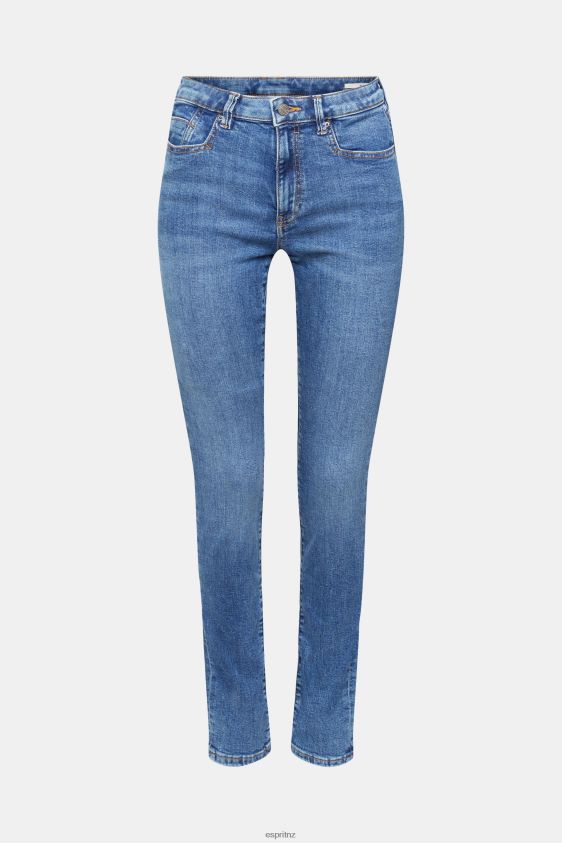 Women Esprit Blue Medium Wash High-rise skinny jeans with TENCEL Denim XF4444322 - Image 5