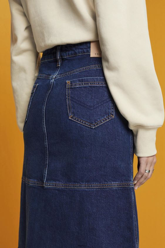Women Esprit Blue Medium Wash Knee-length denim skirt Skirts XF4444269 - Image 3