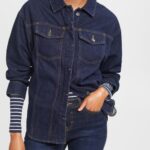 Women Esprit Blue Rinse Denim blouse Blouses XF4444395