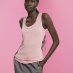 Women Esprit Blush Sleeveless glitter top Tank XF4444403