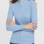 Women Esprit Bright Blue Boat neck long sleeve top Long Sleeve XF4444367