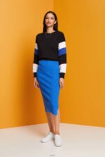 Women Esprit Bright Blue Rib-knit dress, linen blend Dresses XF4444112 - Image 2