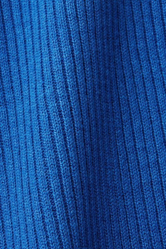 Women Esprit Bright Blue Rib-knit dress, linen blend Dresses XF4444112 - Image 4