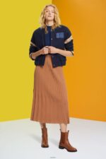 Women Esprit Brown Pleated midi skirt Skirts XF4444482 - Image 2