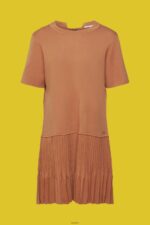 Women Esprit Brown Pleated peplum dress Dresses XF4444488 - Image 5