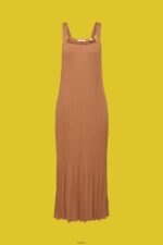 Women Esprit Brown Pleated strap dress Dresses XF4444491 - Image 5