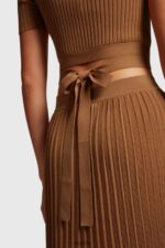 Women Esprit Brown Pleated top Sweaters XF4444375 - Image 3