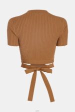 Women Esprit Brown Pleated top Sweaters XF4444375 - Image 5