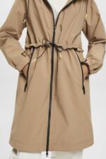 Women Esprit Camel Rain coat with drawstring hood Coats XF4444306 - Image 3