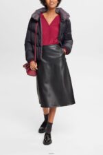 Women Esprit Cherry Red Blouse with smocked details, LENZING ECOVERO Blouses XF4444371 - Image 2