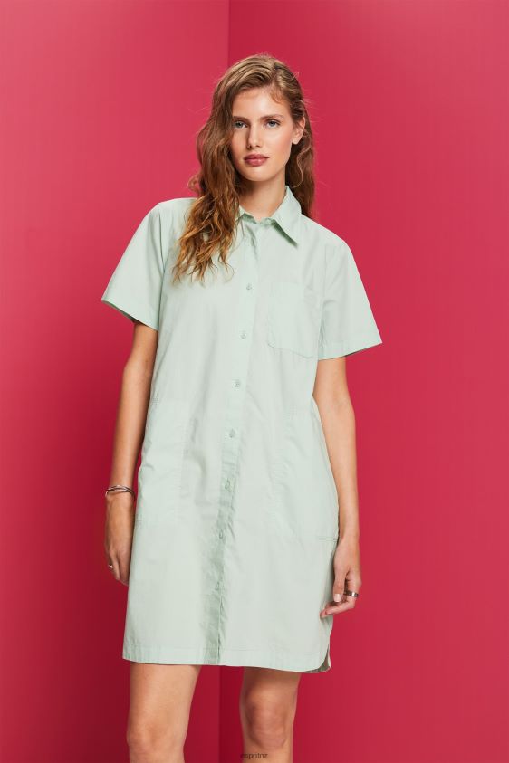 Women Esprit Citrus Green Mini shirt dress, 100% cotton Dresses XF444465 - Image 1